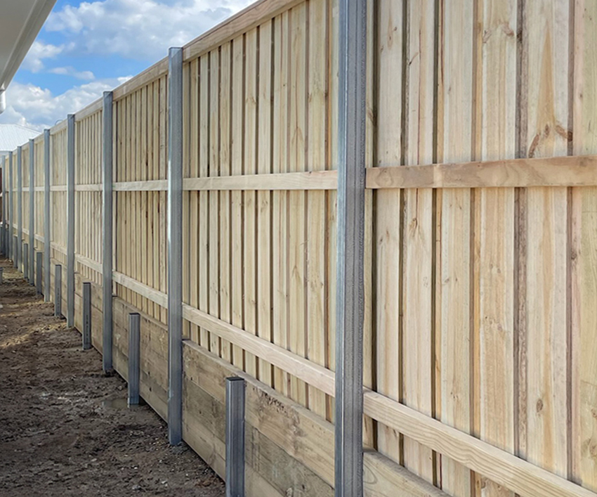 New timber boundary fence installed between two residential properties